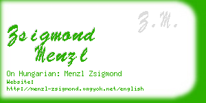 zsigmond menzl business card